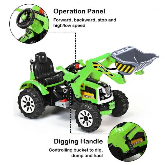 12 V Battery Powered Kids Ride on Dumper Truck-Green