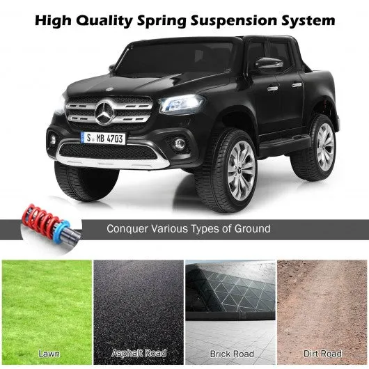 12V 2-Seater Kids Ride On Car Licensed Mercedes Benz X Class RC with Trunk-Black