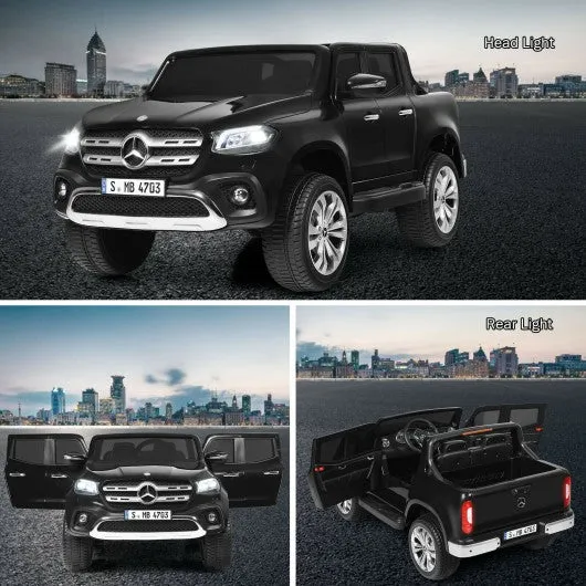12V 2-Seater Kids Ride On Car Licensed Mercedes Benz X Class RC with Trunk-Black