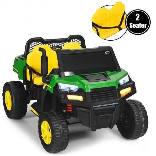 12V Battery Powered Kids Ride On Dumpbed Truck RC-Green