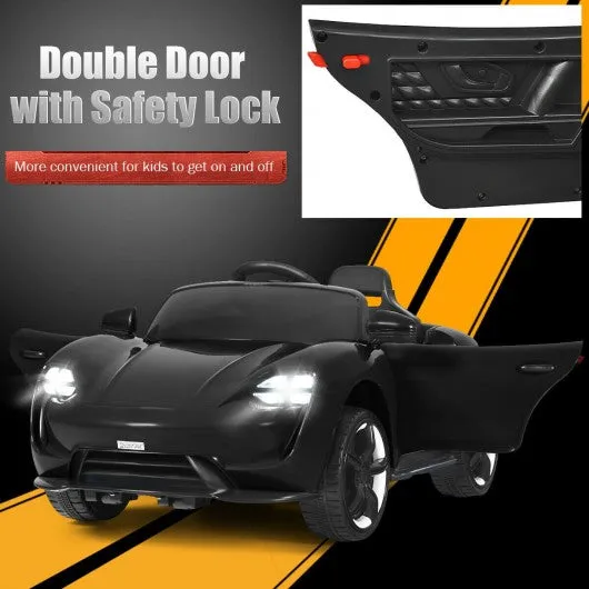 12V Kids Ride On Car with MP3 & LED Light-Black
