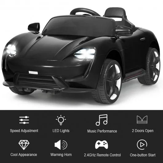 12V Kids Ride On Car with MP3 & LED Light-Black