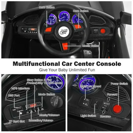12V Kids Ride On Car with MP3 & LED Light-Black