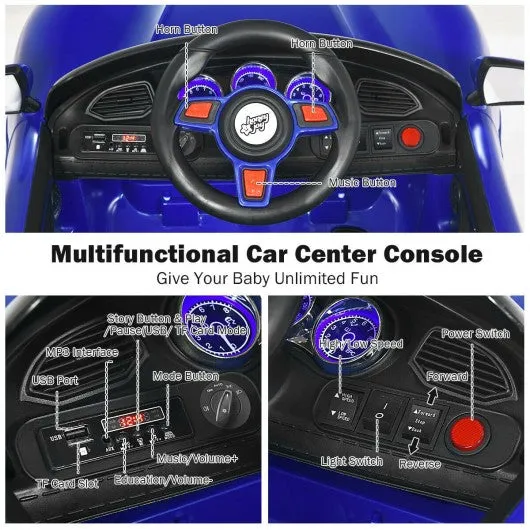 12V Kids Ride On Car with MP3 & LED Light-Blue