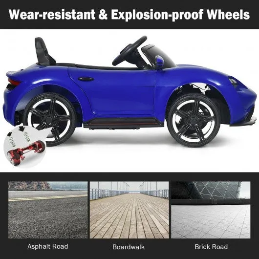 12V Kids Ride On Car with MP3 & LED Light-Blue