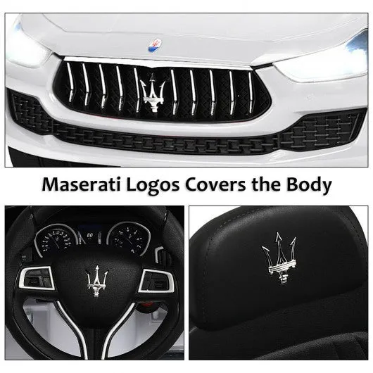 12V Remote Control Maserati Licensed Kids Ride on Car-White