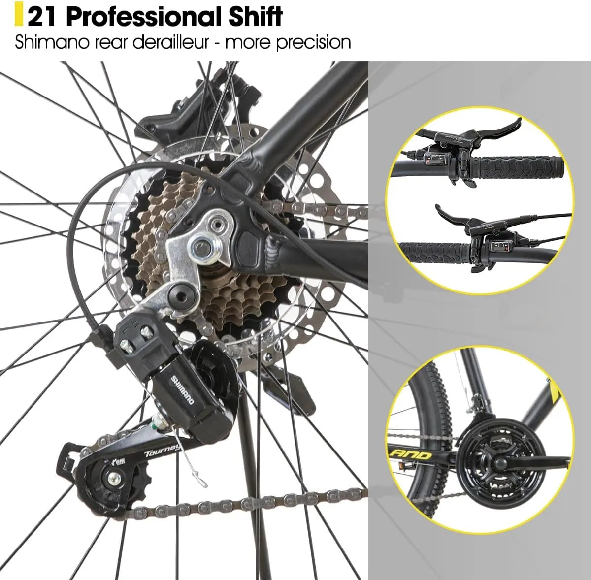 27.5 Inch Mountain Bike 21 Speeds, Lock-Out Suspension Fork, Aluminum 18 inch Frame Hydraulic Disc-Brake