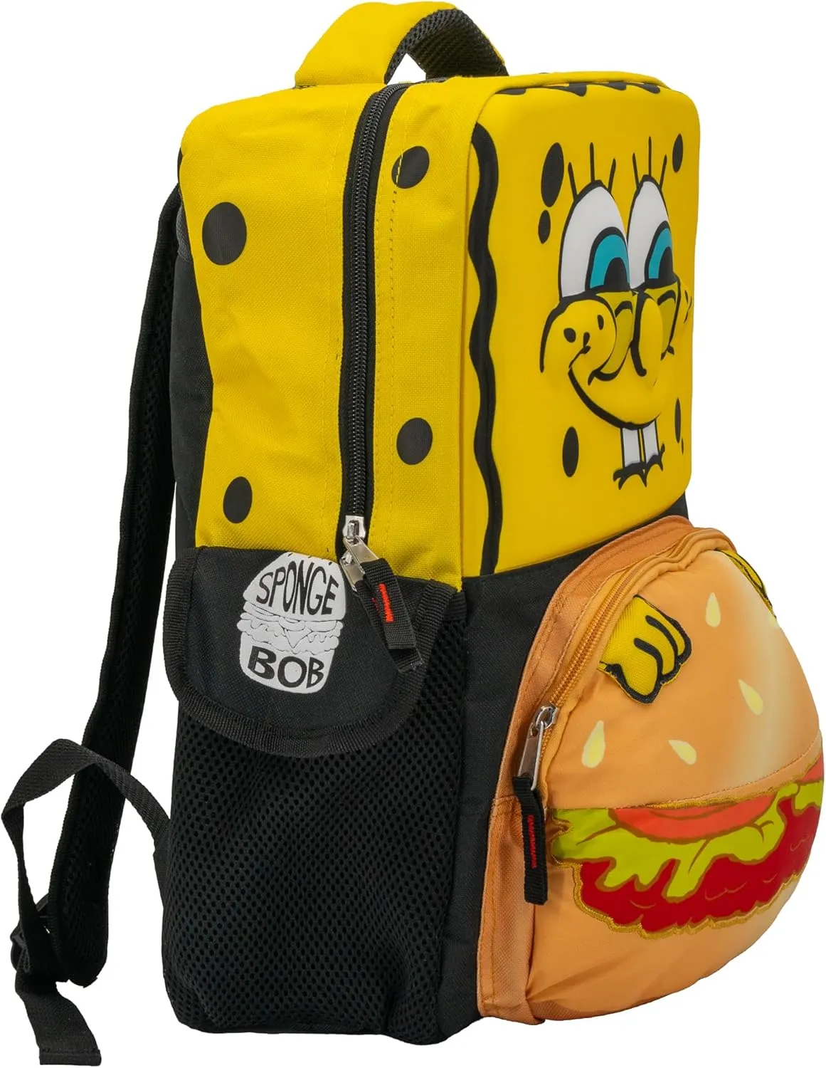 AI ACCESSORY INNOVATIONS Sponge Bob Square Pants Backpack, 3D Big Face SpongeBob Girls & Boys School Bag 16??