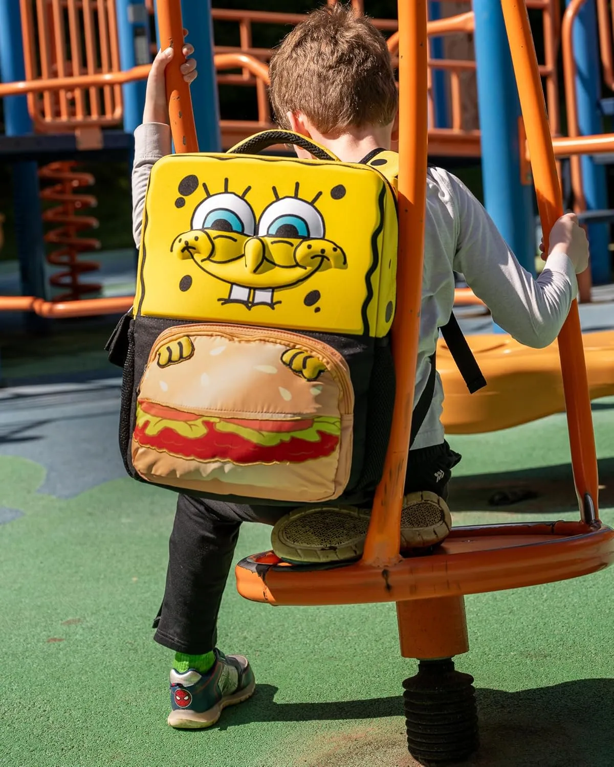 AI ACCESSORY INNOVATIONS Sponge Bob Square Pants Backpack, 3D Big Face SpongeBob Girls & Boys School Bag 16??