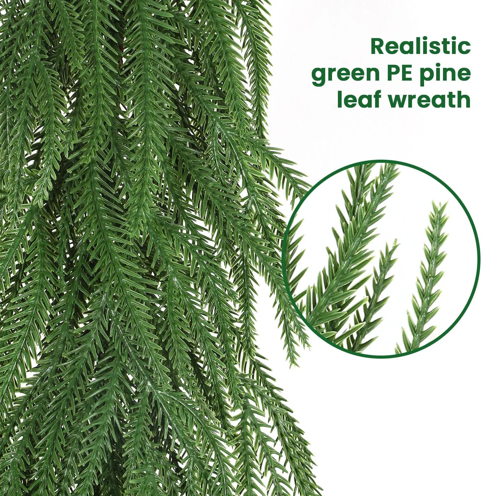 Alupssuc 9FT Realistic Christmas Garland，PE Artificial Christmas Garland