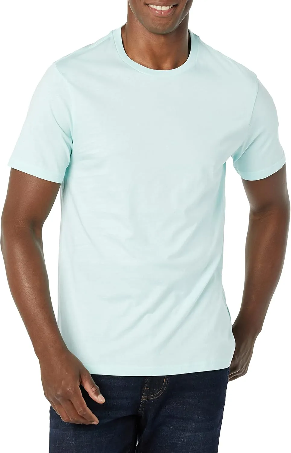 Amazon Essentials Men's Short Sleeve T-Shirts, Slim-Fit, Crewneck, Pack of 2