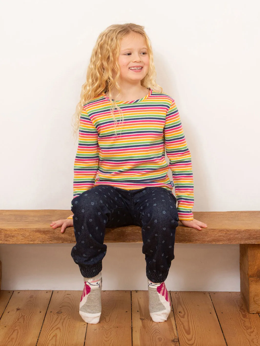 Flower dot denim pull ons