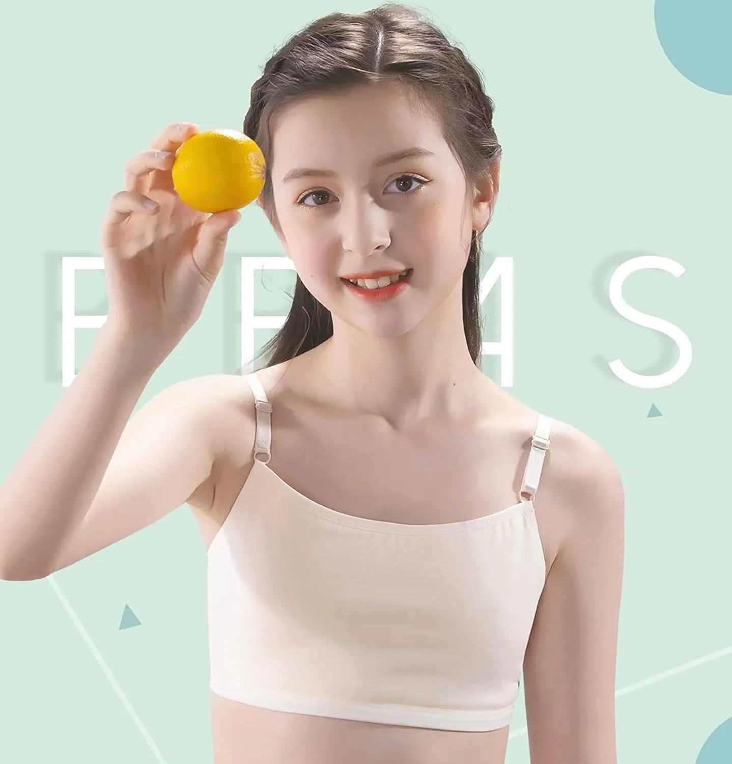 Girls Training Bra -4-8 PCS Girl Cotton Bra Crop Cami Training Bras for Girls with Adjustable Straps