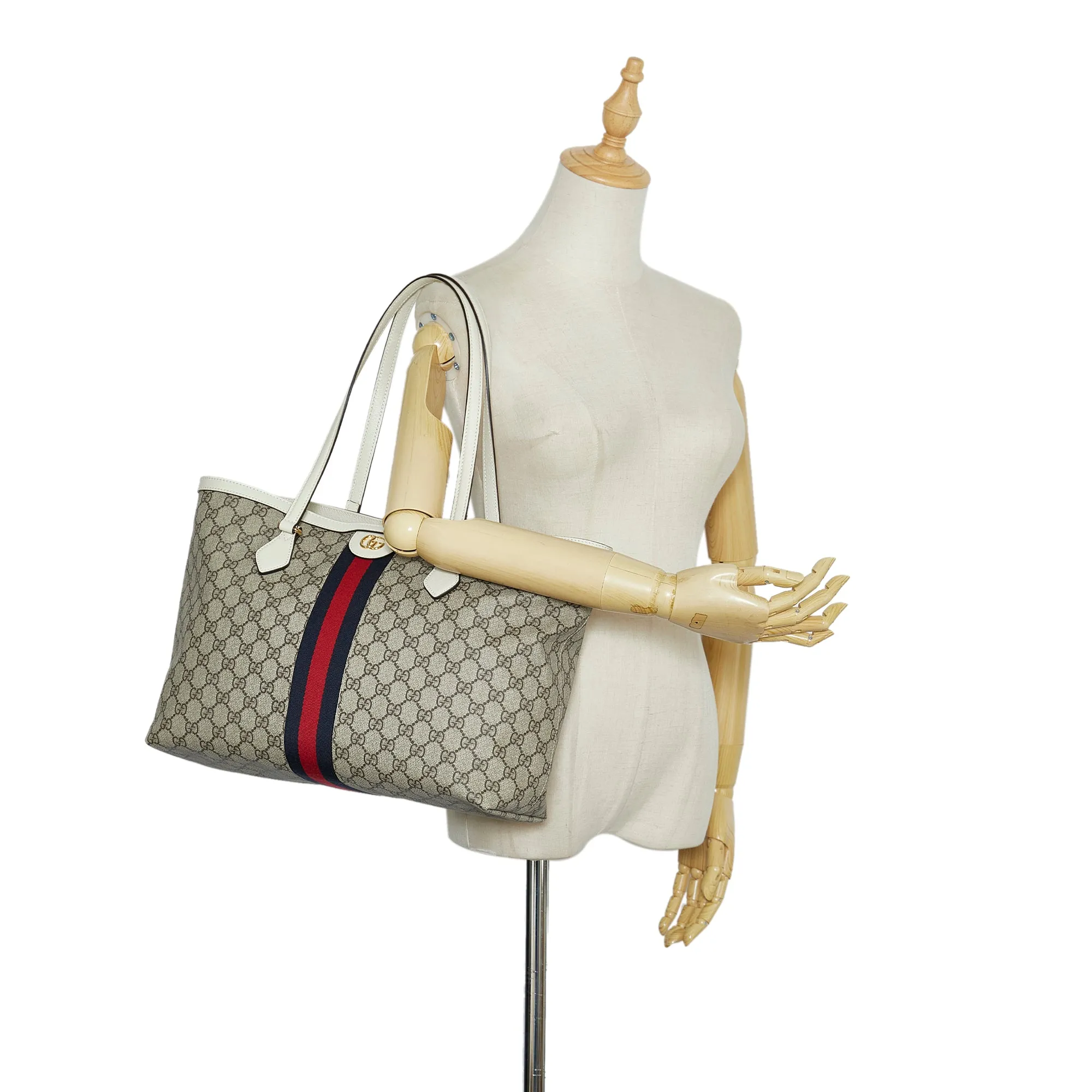 Gucci Ophidia Tote Grey GG Supreme Canvas