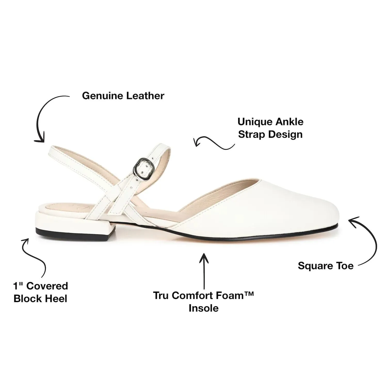 Journee Signature Women's Leather Flat Shoes Amannda Tru Comfort Foam Journee Signature beige