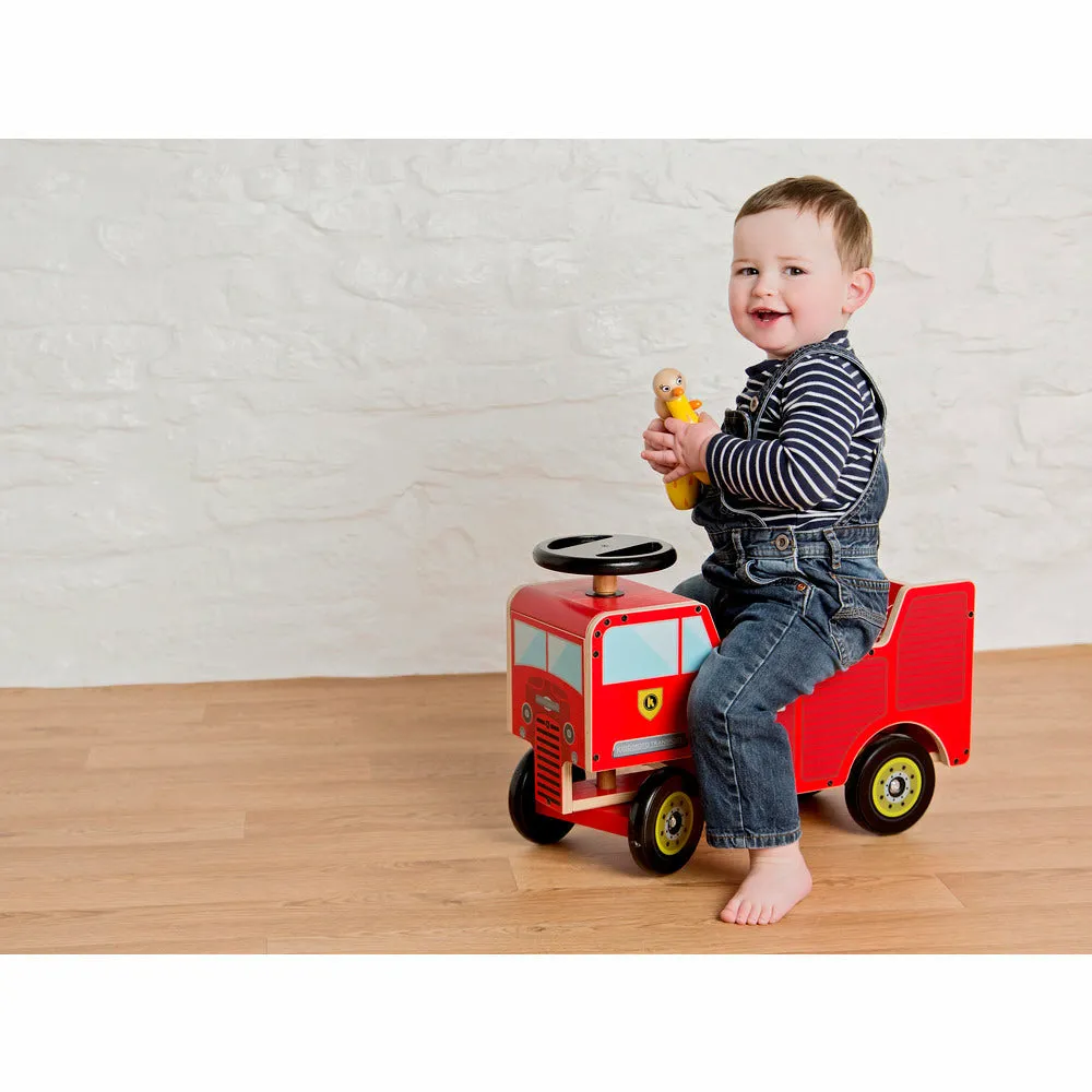 Kids Wooden Ride on Fire Engine