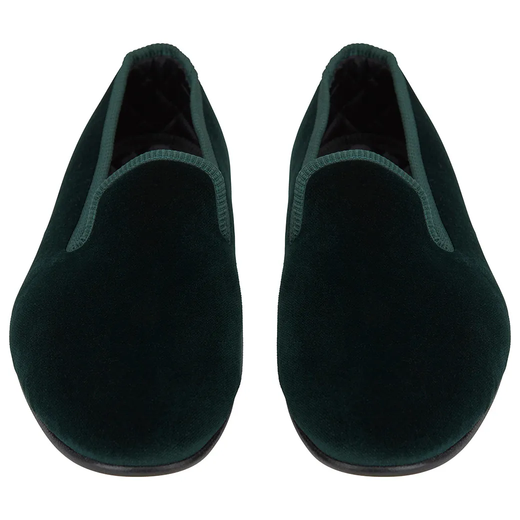 Knightsbridge Green Velvet Slipper