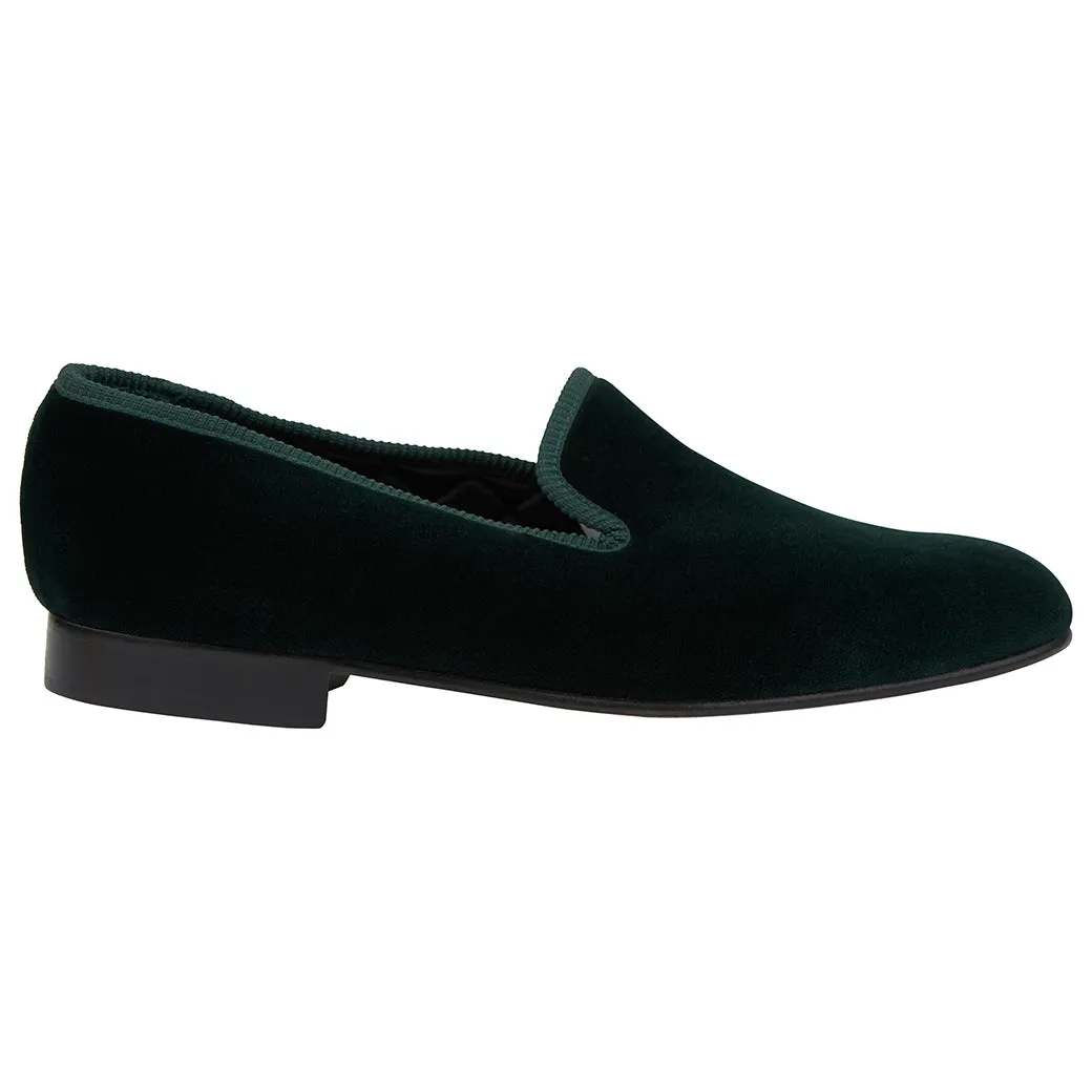 Knightsbridge Green Velvet Slipper