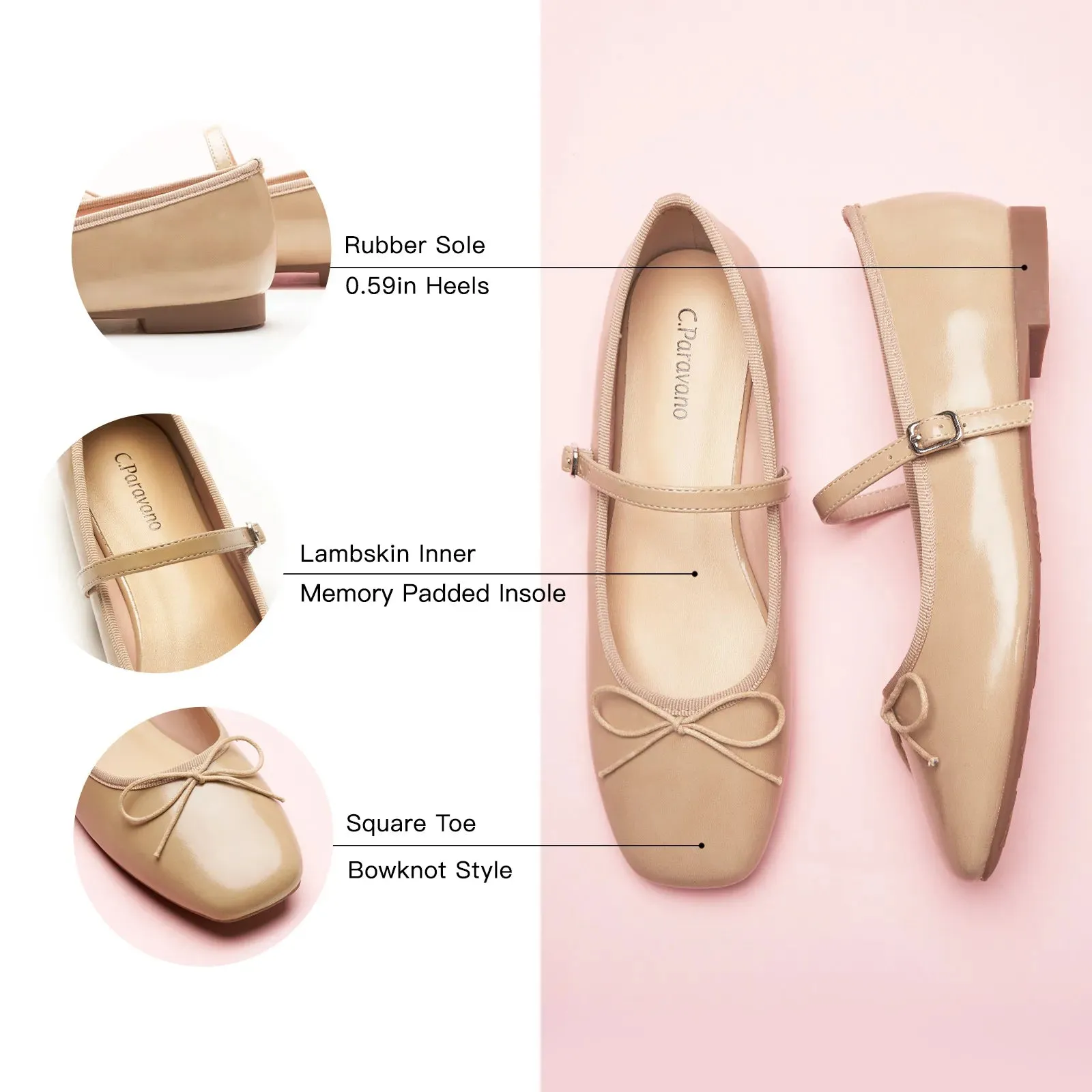 Mary Jane Ballerina (Clara) Beige