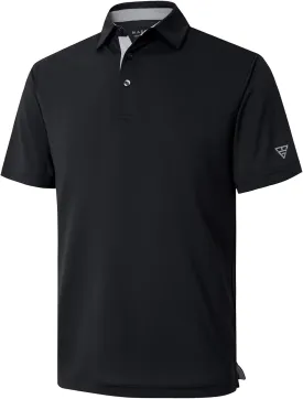 Mens Golf Shirt Short and Long Sleeve Moisture Wicking Dry Fit Performance Solid Casual Pique Golf Polo Shirts for Men