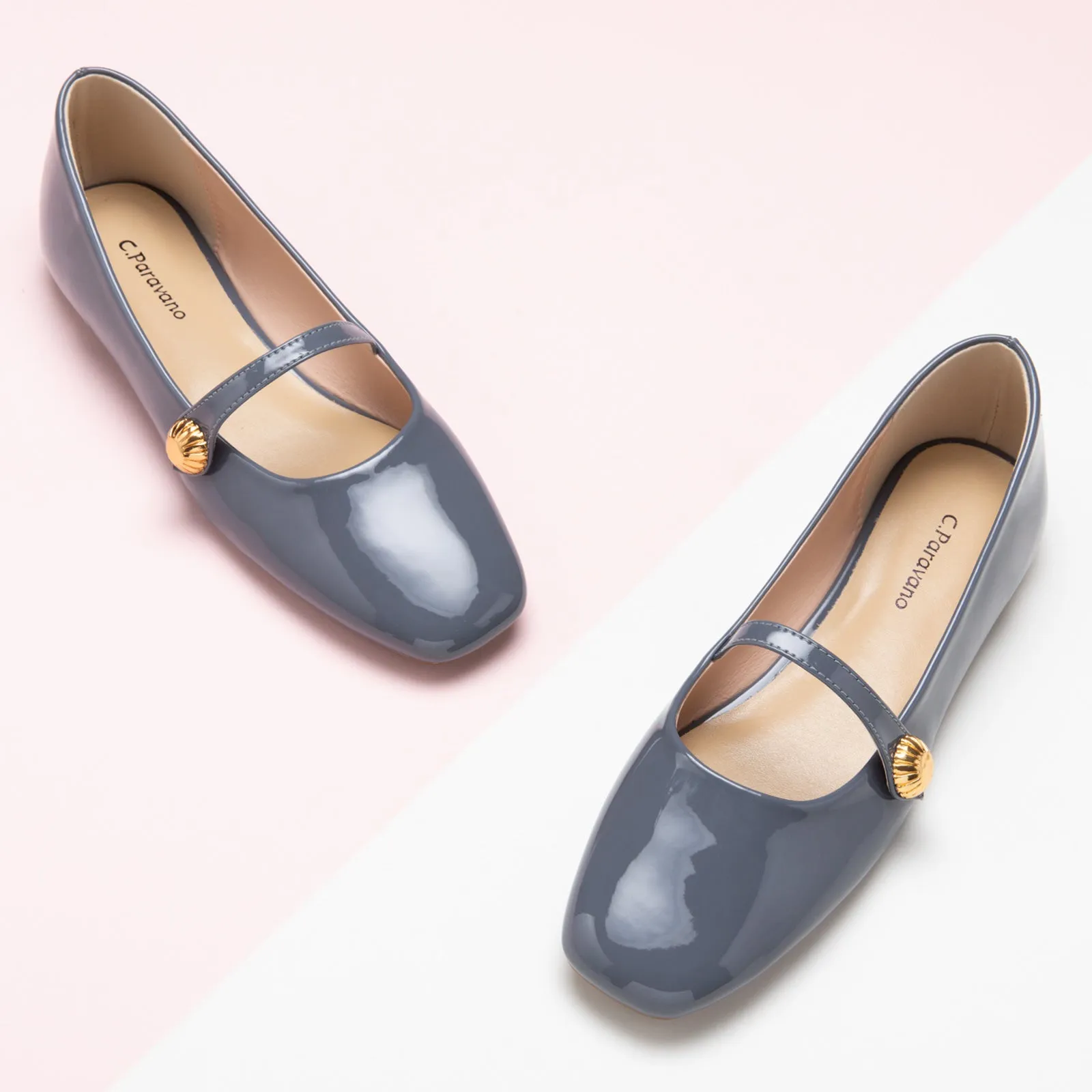 Patent Single-Strap Mary Jane (Clara) Grey