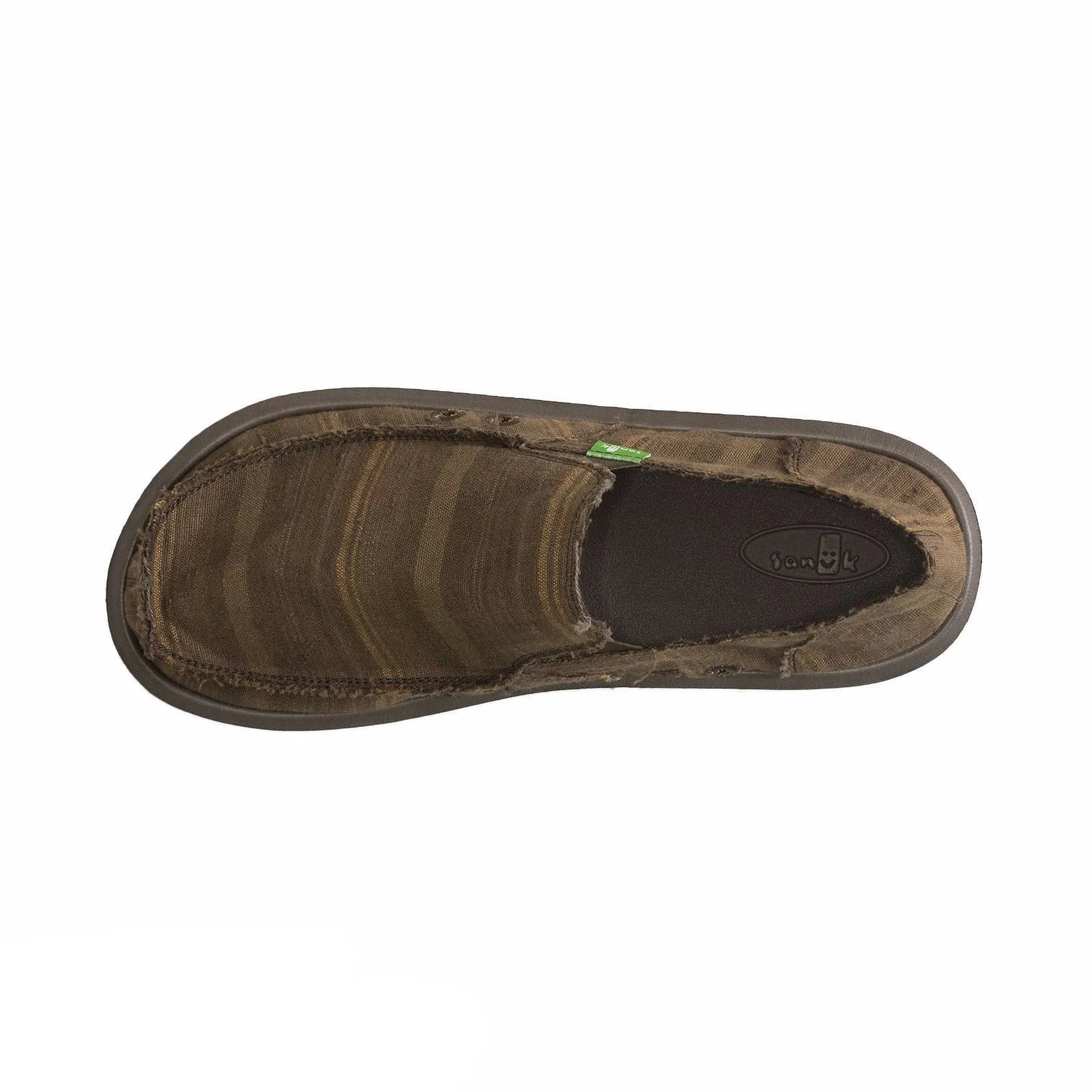 Sanuk Donny Dark Brown Vintage Denim Stripe Shoes