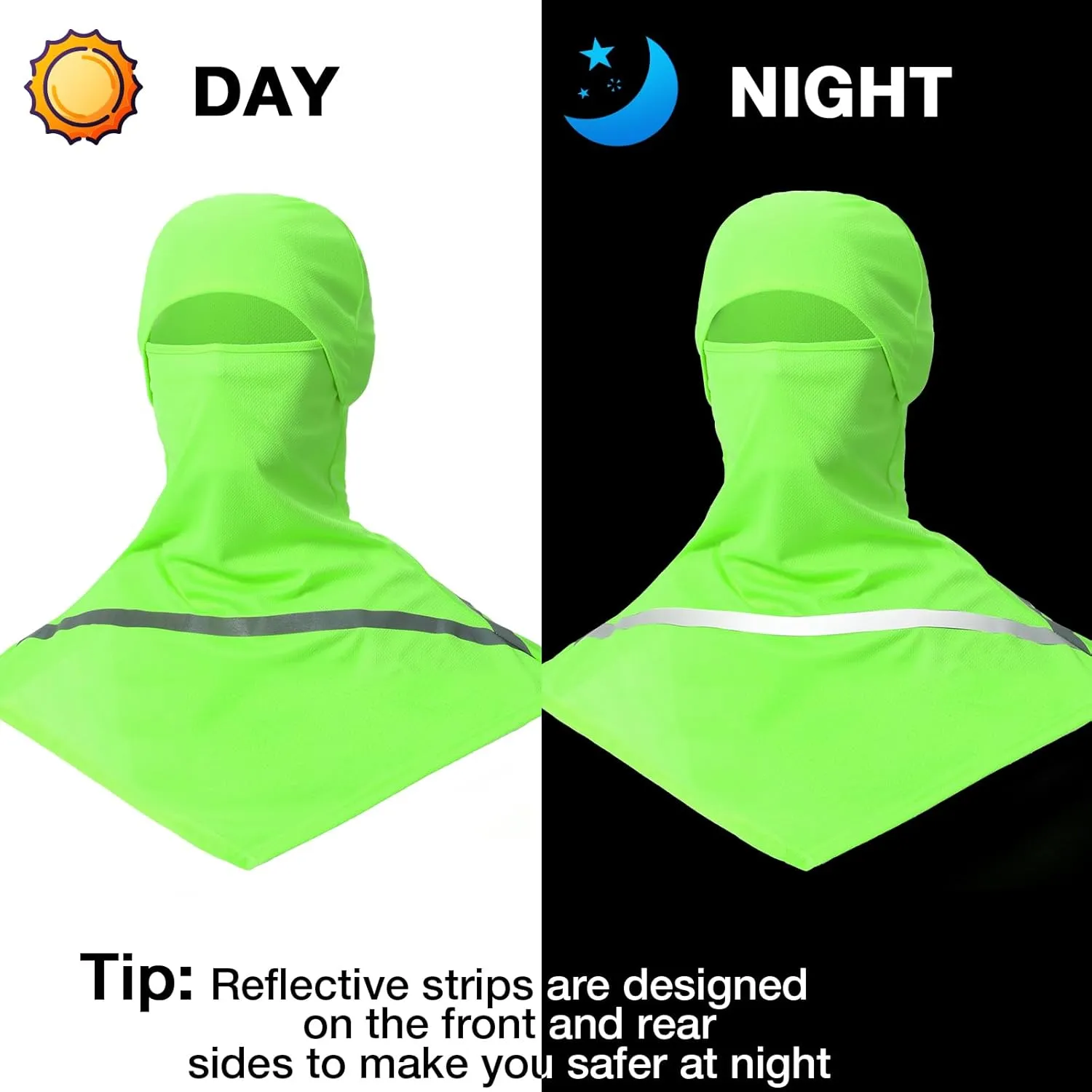 Seematn 4 Pcs Balaclava Sun Men Face Mask UV Protection with Reflective Strip for Construction Work Neck Covers Summer