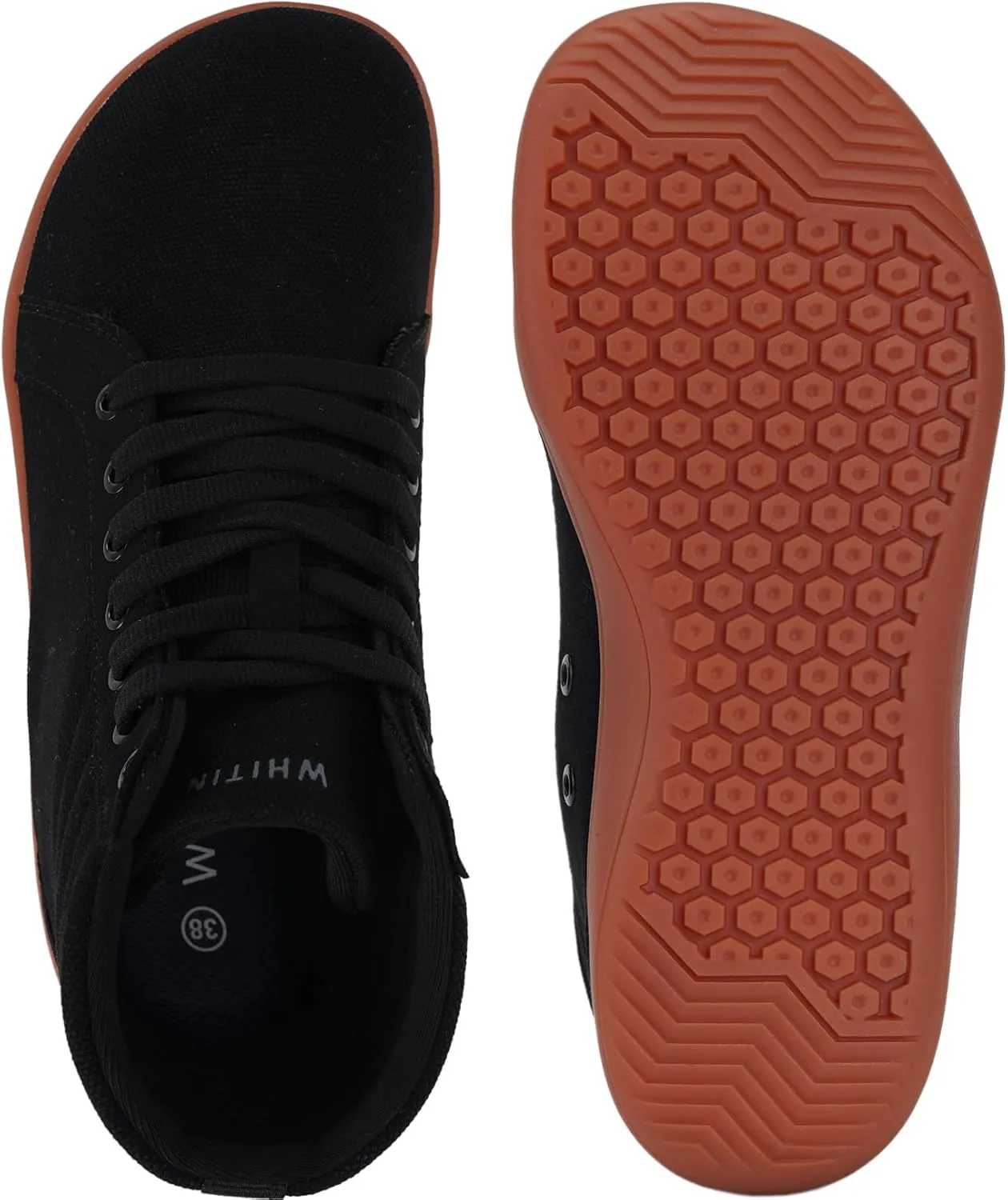 WHITIN Women's Wide High-Top Canvas Barefoot Sneakers | Minimalist Street-Ready Fit | Comfort-Forward Ankle Support