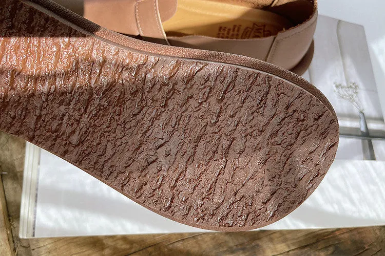 Women Retro Buckled Leather Casual Shoes