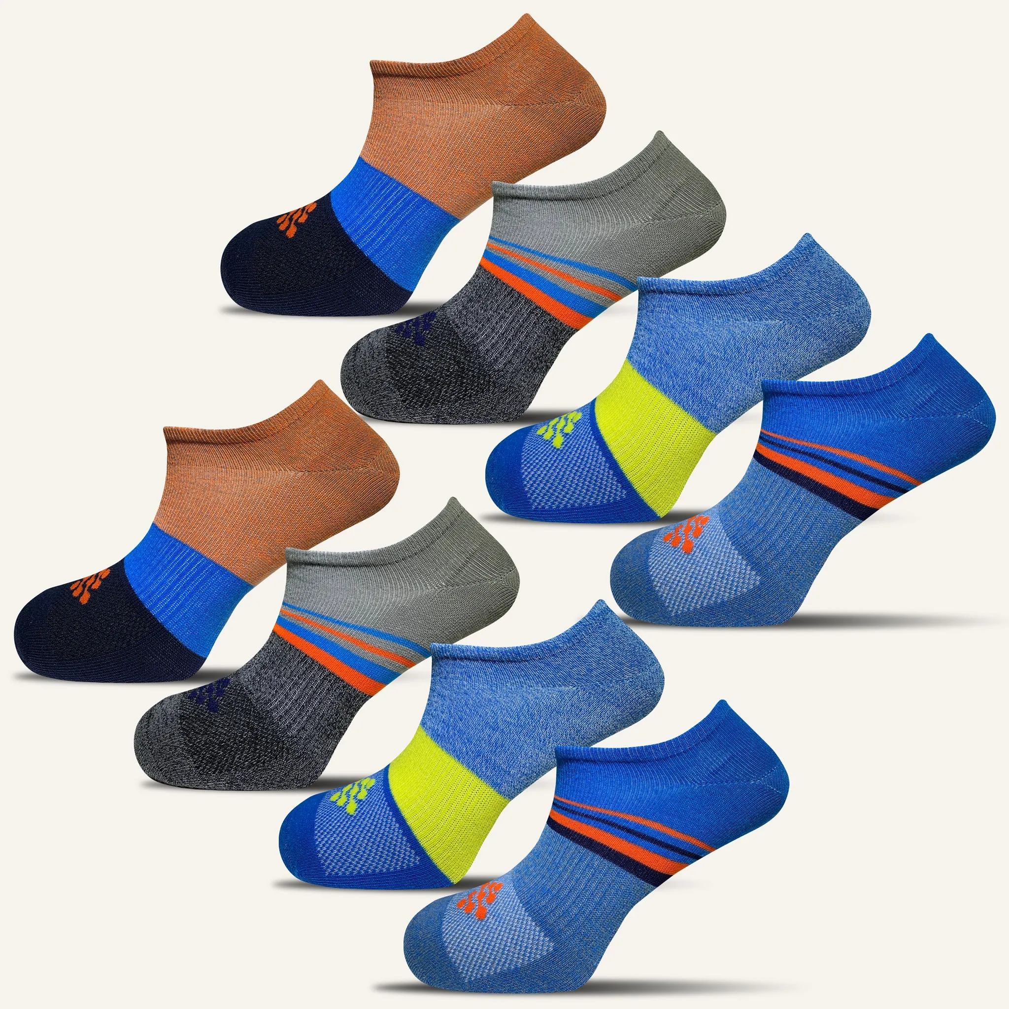 Women's Striped Athletic Ultra Light Liner Socks- 8 Pair